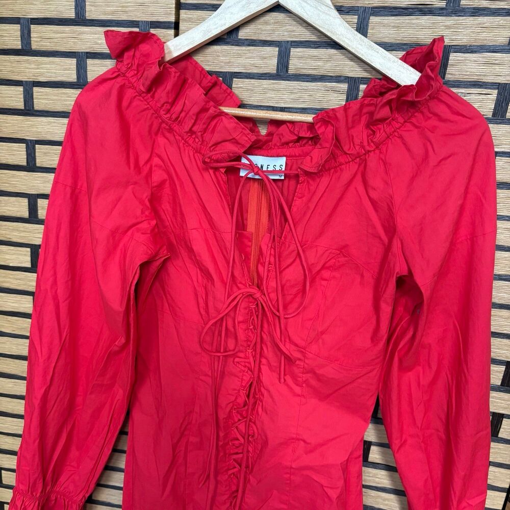 Lioness Red Ruffle Ruched Mini Dress - Picture 4 of 10